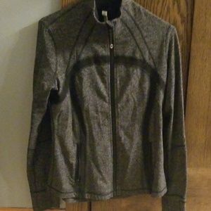 Lululemon zip up sweatshirt black/white/grey 12
